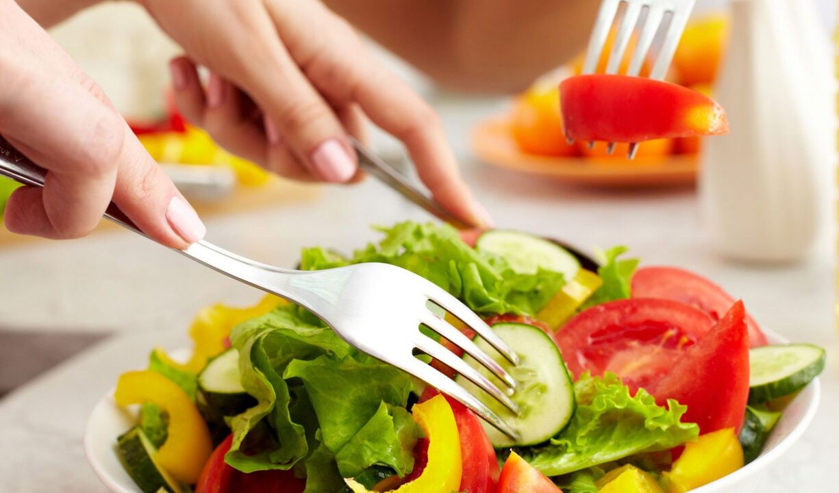 vegetable salad during the elimination of parasites